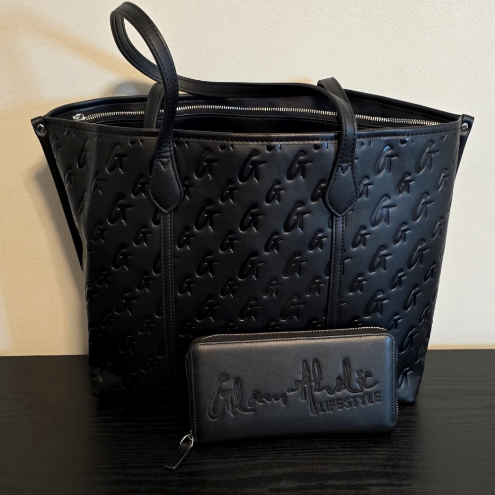 GLAM-AHOLIC Lifestyle Luxury Monogrammed Sleek Tote